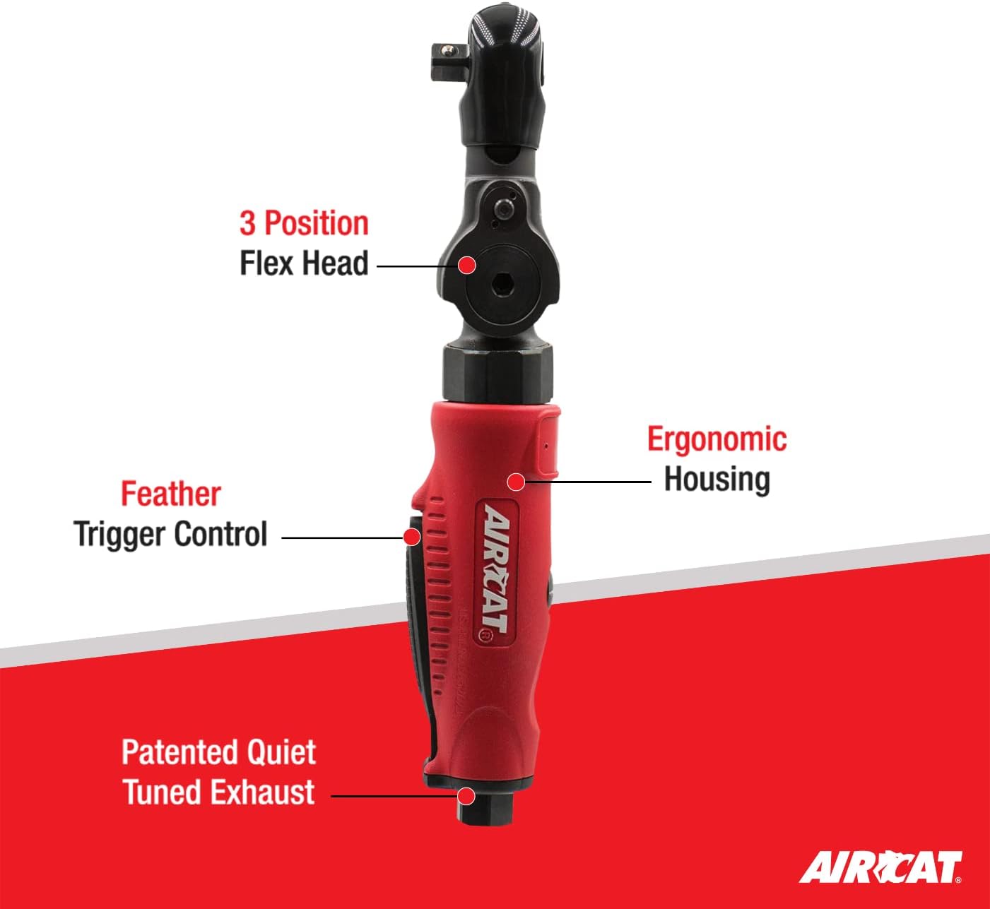 AIRCAT 1/4″ 30° Flex Head Ratchet AIRCAT Official Site