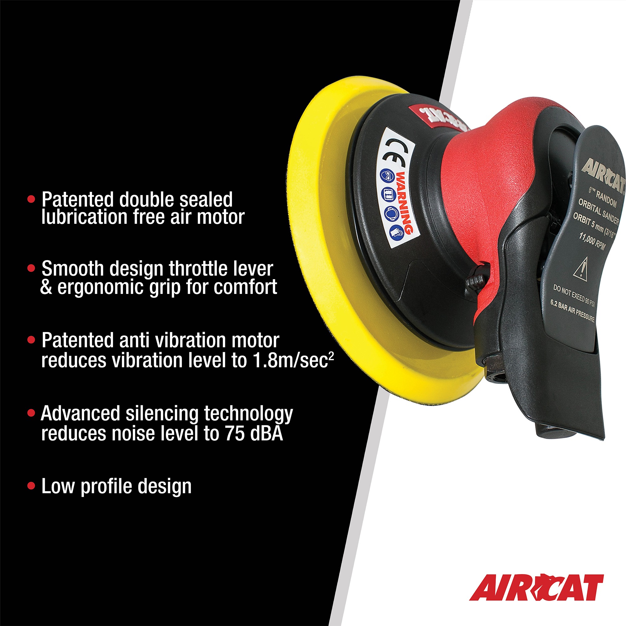 AIRCAT NON VAC ORBITAL PALM SANDER (3/16 IN. ORBIT) – AIRCAT