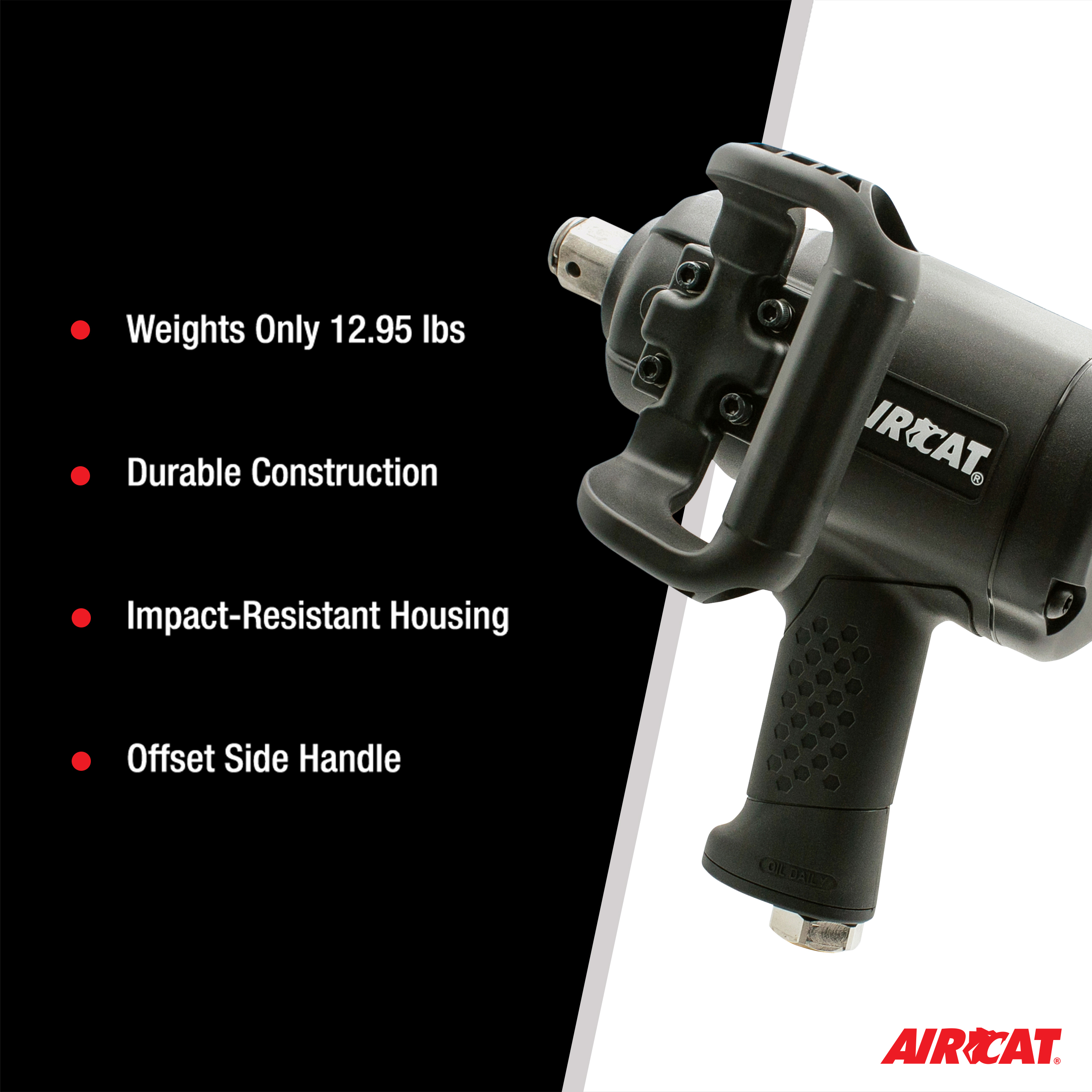 AIRCAT 1″ LOW WEIGHT PISTOL GRIP IMPACT WRENCH AIRCAT Official Site