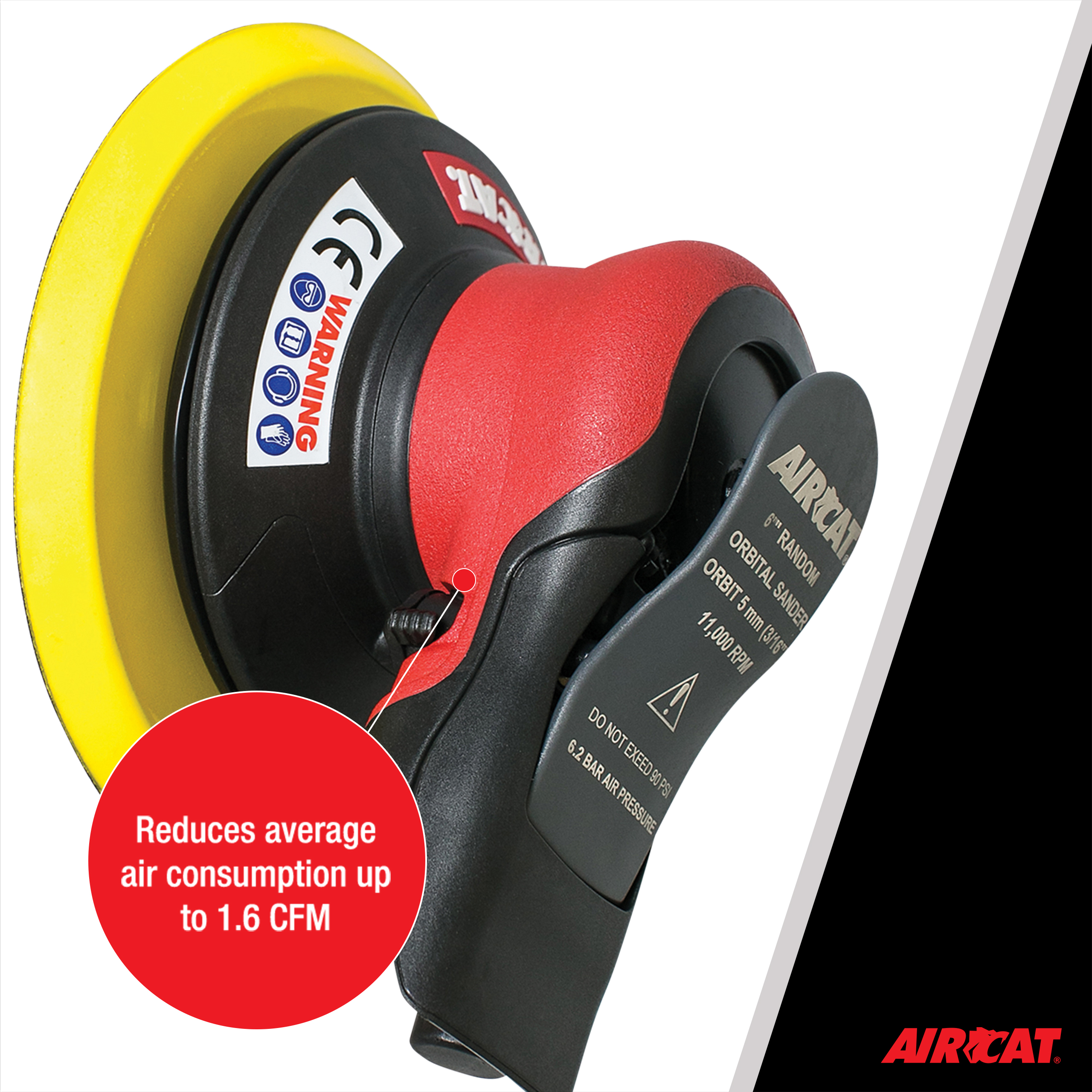 AIRCAT NON VAC ORBITAL PALM SANDER (3/16 IN. ORBIT) – AIRCAT