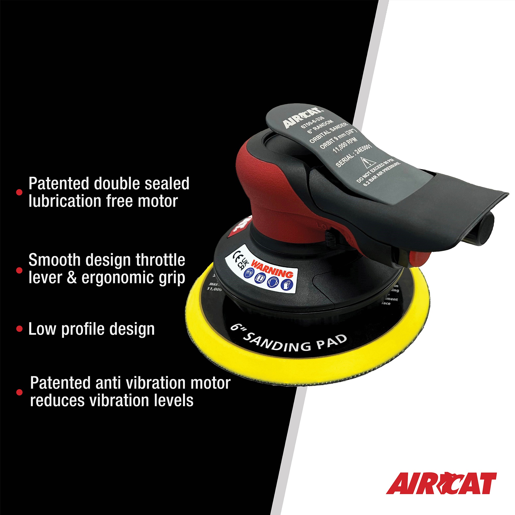 AIRCAT NON VAC ORBITAL PALM SANDER (3/8 IN. ORBIT) – AIRCAT
